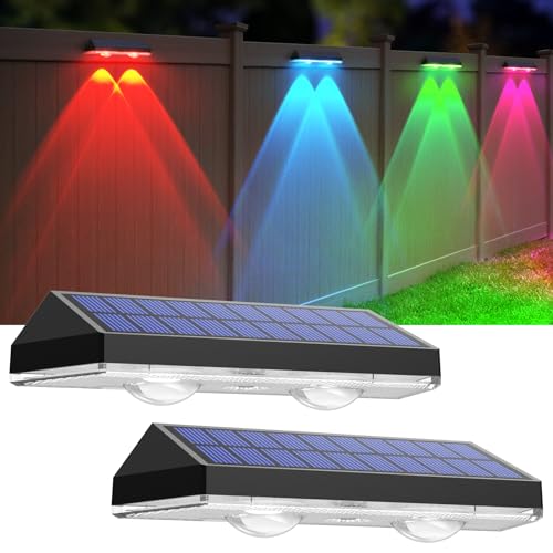 Solar Fence Lights Outdoor (2 Count)