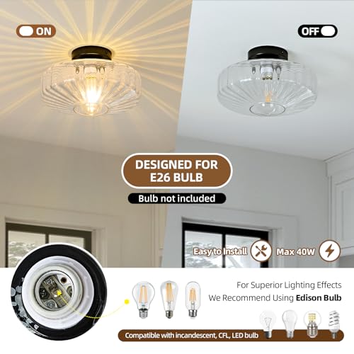 Glass Semi Flush Ceiling Lights