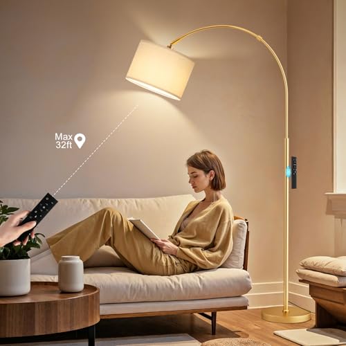 Dimmable Arc Floor Lamp with Remote