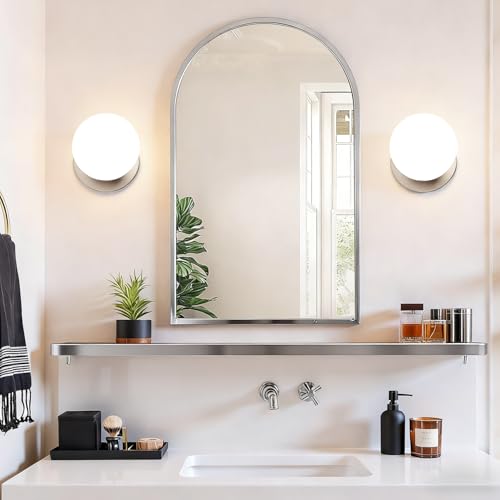 2 Pack Modern Brushed Nickel Wall Light Fixtures (2 Count)