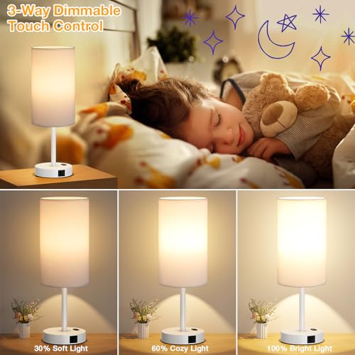17.4" Bedside Lamp for Bedroom