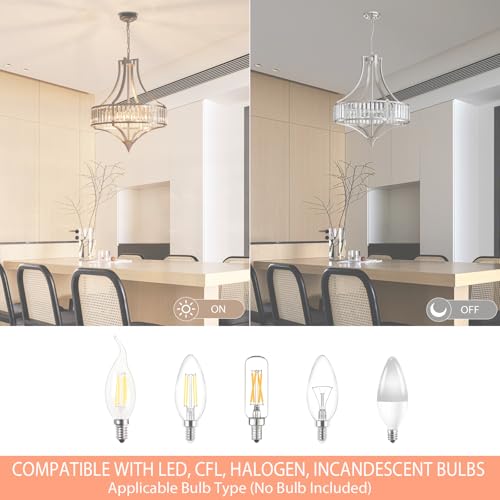 21.6" Brushed Nickel Chandeliers for Dining Room (6 Count)