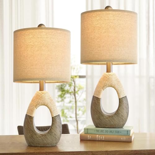 19” Boho Table Lamps Bedroom Living Room Set 2 (2 Count)