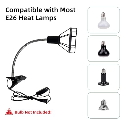 Reptile Heat Lamp Holder with Clamp