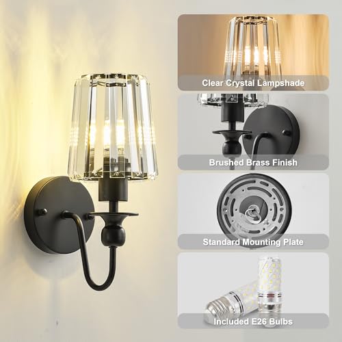 Hardwired Crystal Wall Sconces Set of 2 (2 Count)