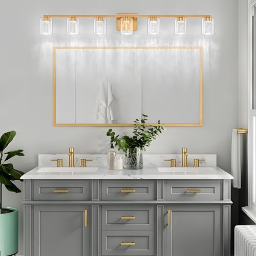 7 Light Gold Vanity Light with 3 Color Modes