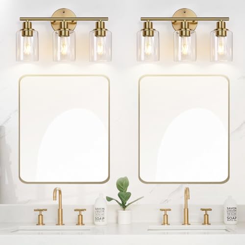 3 Light Gold Bathroom Light Fixtures