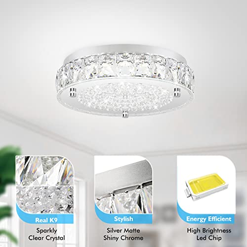 Crystal Chandeliers Flush Mount LED Ceiling Light Fixture