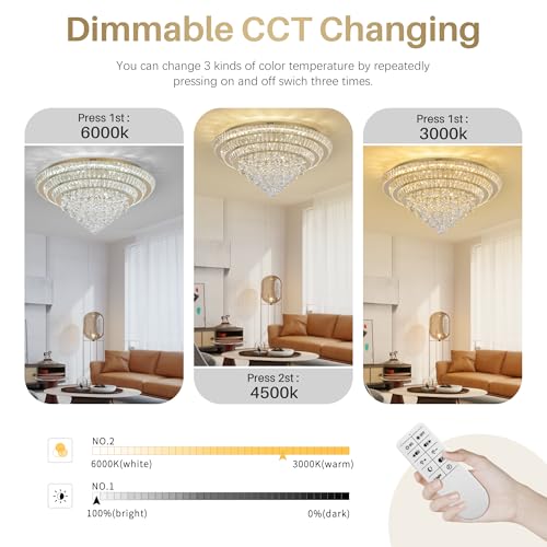 30" Gold Crystal Chandeliers