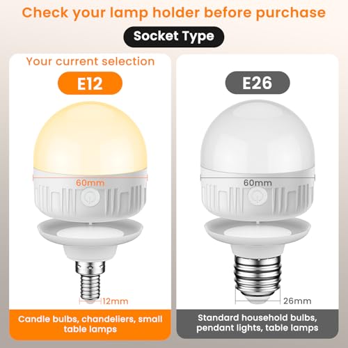 2Packs E12 Rechargeable Light Bulbs with Remote Control