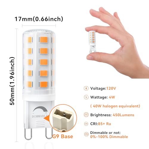 6 Pack Dimmable G9 LED Bulb (6 Count)