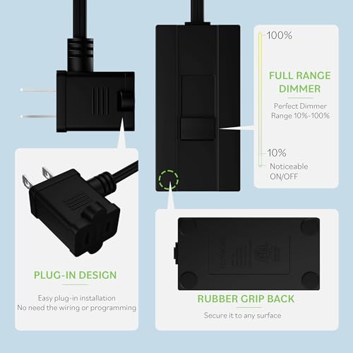 Plug in Dimmer Switch for Lamps (2 Count)