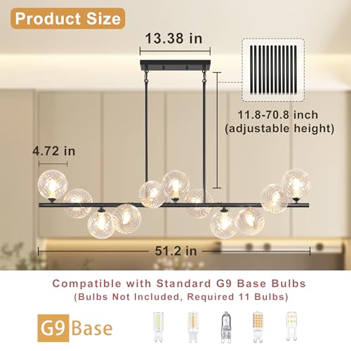 Linear Chandeliers for Dining Room (11 Count)