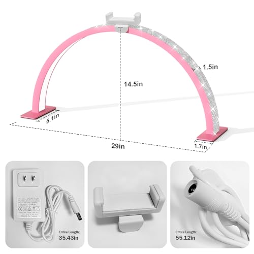Large 29 inch Half Moon Light for Nail Desk