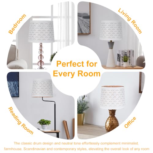 Empire Linen Lamp Shades Set of 2 (White&Smile Shape)