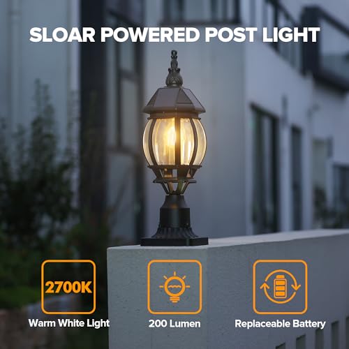 Solar Post Light With Pier Mount Base