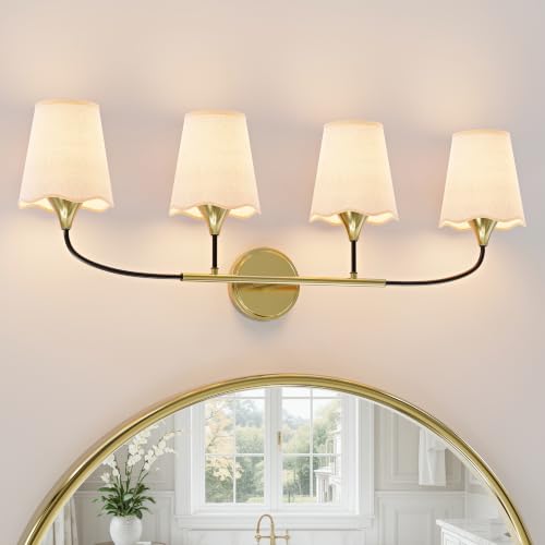 Bathroom Light Fixtures Over Mirror (Black Gold / 4 Light)