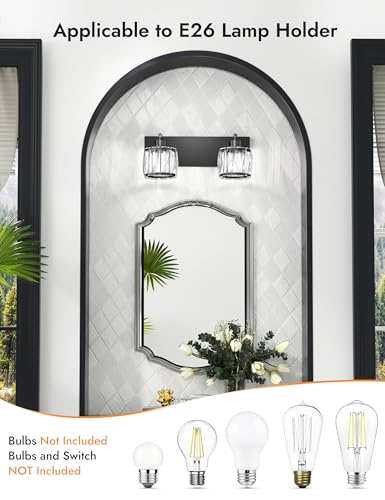 Crystal Vanity Lights for Bathrooms (2 Count)