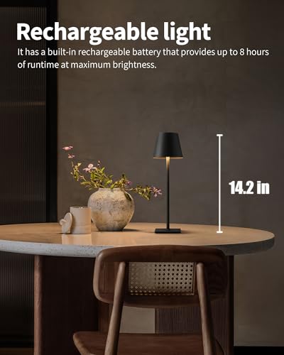 Cordless Black Table Lamp