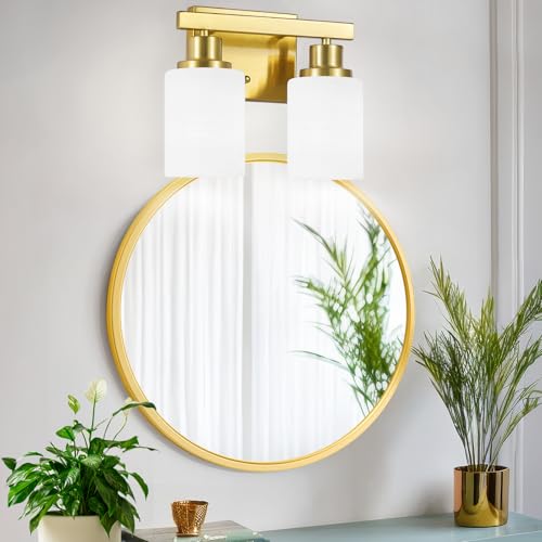 2 Light Gold Bathroom Light Fixture Vanity Light Over Mirror 10.6in