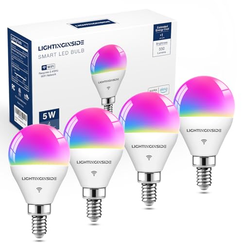 E12 Smart Light Bulbs Work with Alexa (4 Count)