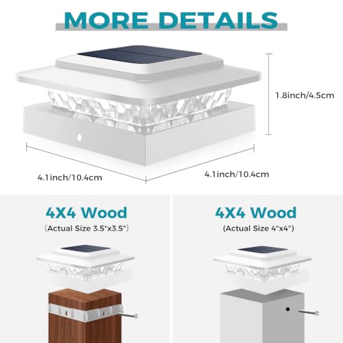 4x4 Solar Post Cap Lights Outdoor 16Pack