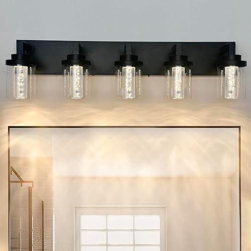 Black LED Vanity Lights for Bathroom 5 Color Temperature