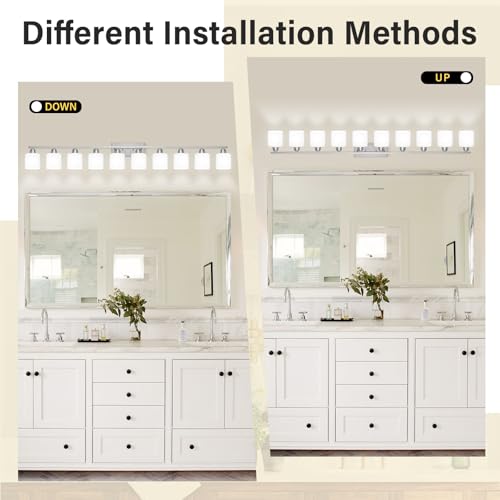 Brushed Nickel Bathroom Sink Lighting Fixtures for Giant Mirror