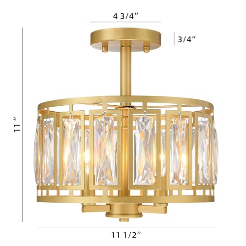 Gold Semi Flush Mount Ceiling Light