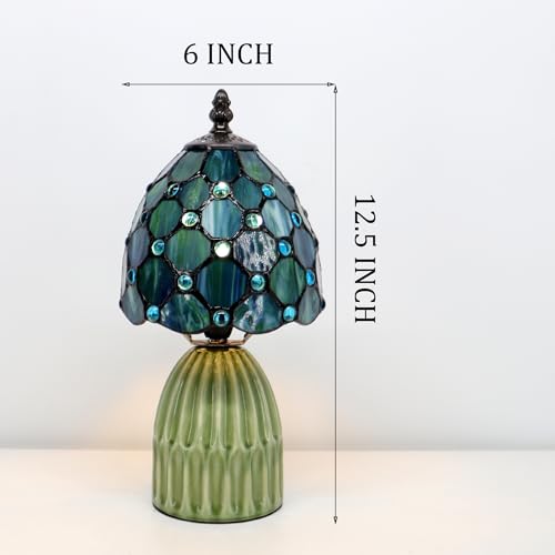 Tiffany Stained Glass Mushroom Table Lamp 12.5 Inch