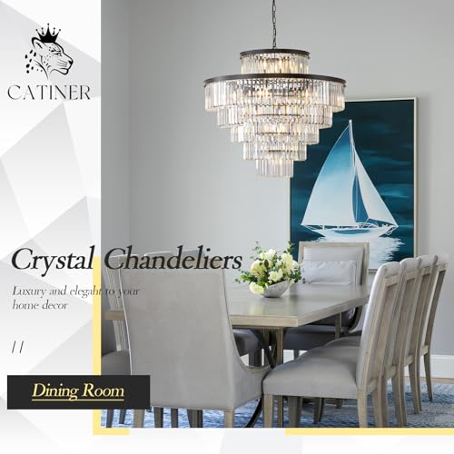 36" Large Crystal Chandelier (23 Count)