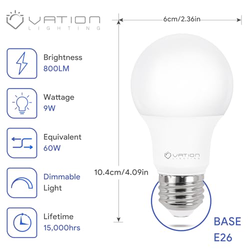 A19 Dimmable LED Light Bulbs (12 Count)