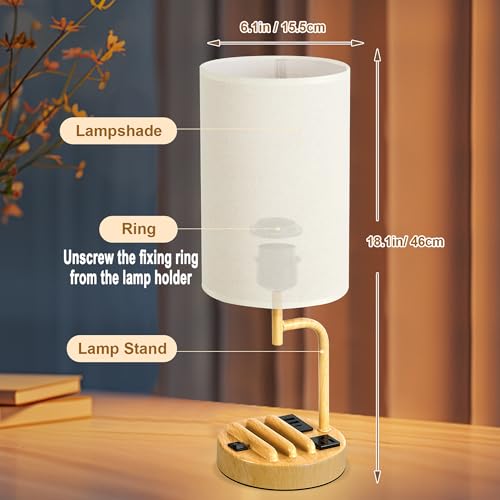 Table Lamp with 3 USB Charging Ports (2 Count)