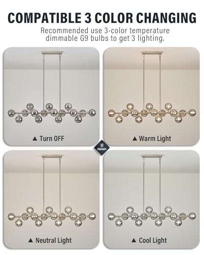 55" Long Chandeliers for Dining Room Kitchen Island