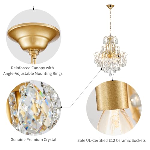 5 Light Crystal Candle Chandelier Pendant Ceiling Modern Lighting Fixture for Bedroom Hallway Bar Kitchen Bathroom