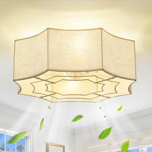 Remote Ceiling Fans with Lights (Fabric)