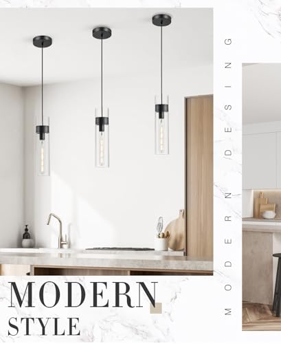 2 Pack Black Pendant Lights Kitchen Island (2 Count)