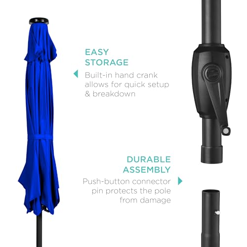 7.5ft Solar Umbrella LED Lighted Patio Umbrella