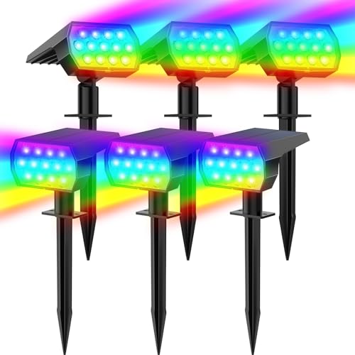 Color Changing Solar Lights Outdoor (6 Count)