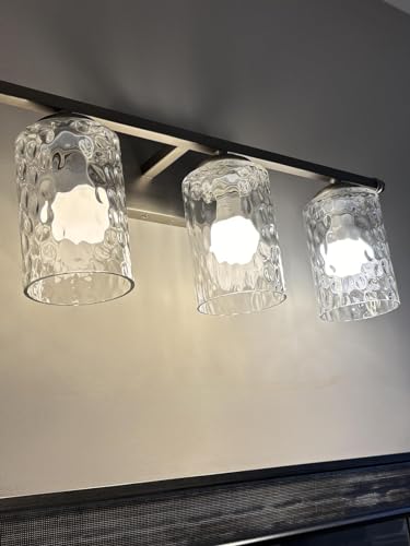 3 Pack Clear Hammered Water Ripple Glass Shade Replacement (3 Count)