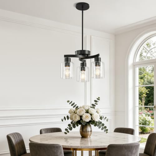 3 Light Black Dining Room Chandelier