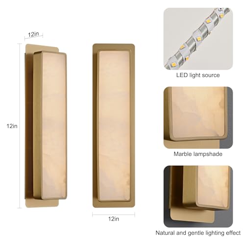 19.7" Alabaster Wall Sconce Set of 2 (2 Count)