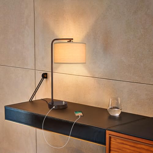 25" Tall Table Lamp with USB C+A Ports
