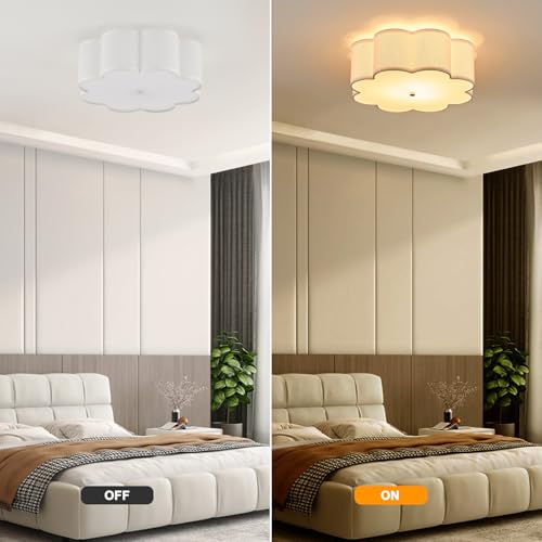 17.7" White Semi Flush Mount Ceiling Light