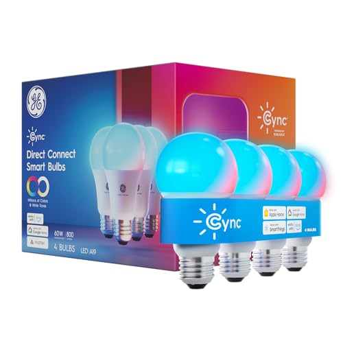 GE CYNC A19 Smart LED Light Bulbs (4 Count)