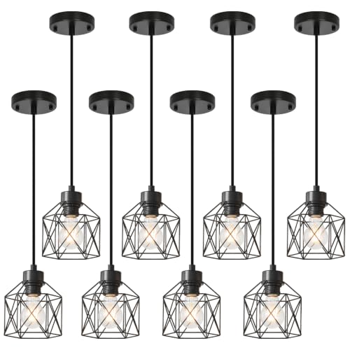 8 Pack Hanging Pendant Light Fixtures