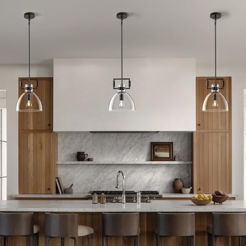 10 Inch Large Knurled Black Blown Glass Modern Kitchen Island Pendant Light Fixtures