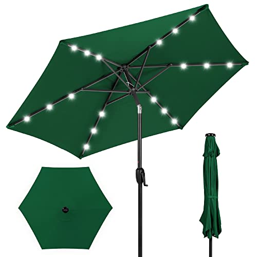 7.5ft Solar Umbrella LED Lighted Patio Umbrella