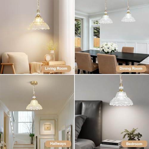 1 Piece Vintage Chandelier in Brushed Gold Finish with Flower (1-Light / Gold and Chain Style)