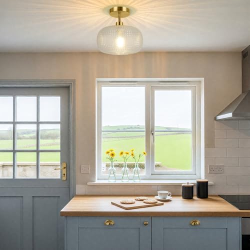 Modern Semi Flush Mount Ceiling Light for Flat and Sloped Ceiling